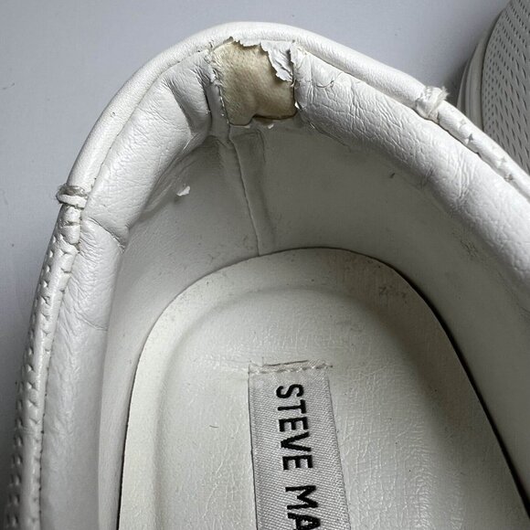 Steven Madden Sneakers Mens Size 12M White Prighton Lace Up Leather Low Top - Picture 8 of 12